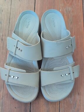 CROCS Women's LiteRide Sandals in Light Taupe